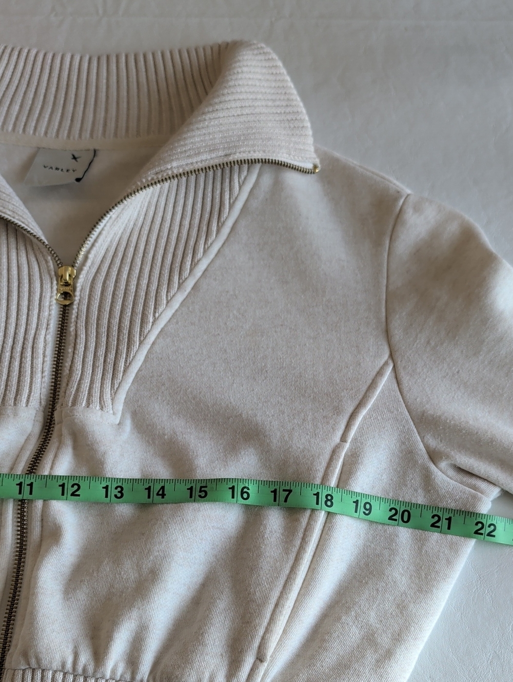 Varley Alisa Zip Through Long Sleeve Oatmeal Colorway Women's Size Large - Picture 7 of 12